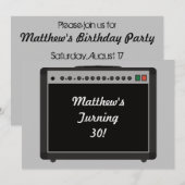 Gepersonaliseerde Versterker Rock and Roll Party Kaart (Voorkant / Achterkant)