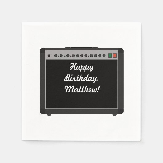 Gepersonaliseerde Versterker Rock and Roll Party Servet (Voorkant)