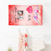 Gepersonaliseerde Vertical 40th Wedding Jubileum Spandoek (Insitu)