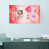 Gepersonaliseerde Vertical 40th Wedding Jubileum Spandoek (Beurs)
