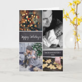 Gepersonaliseerde verticale Kerstmis Fotocollage Kaart (Gele Bloem)