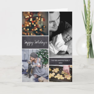 Gepersonaliseerde verticale Kerstmis Fotocollage Kaart