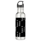 Gepersonaliseerde verticale zwarte waterfles (Voorkant)