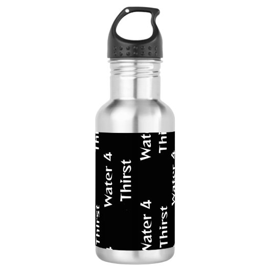 Gepersonaliseerde verticale zwarte waterfles (Voorkant)