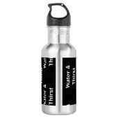 Gepersonaliseerde verticale zwarte waterfles (Achterkant)