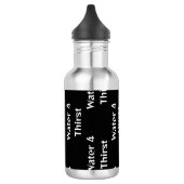 Gepersonaliseerde verticale zwarte waterfles (Links)