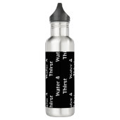 Gepersonaliseerde verticale zwarte waterfles waterfles  (Links)