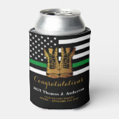 Gepersonaliseerde vervroegde pensionering militair blikjeskoeler (Blikje Voorkant)