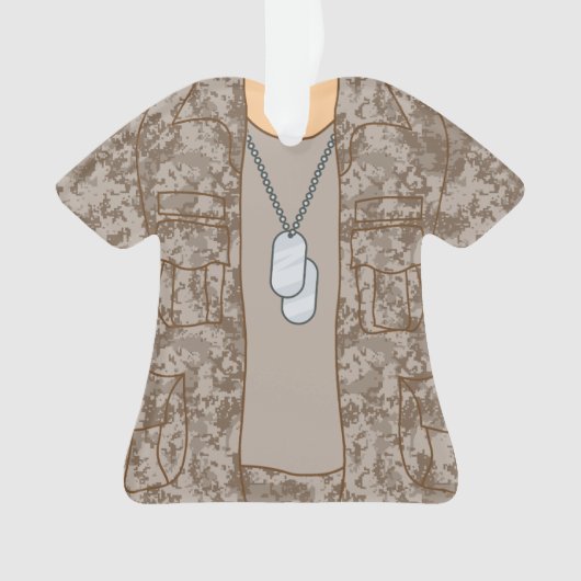 Gepersonaliseerde Veteraan Militaire Soldaat Ornam Ornament (voorkant)