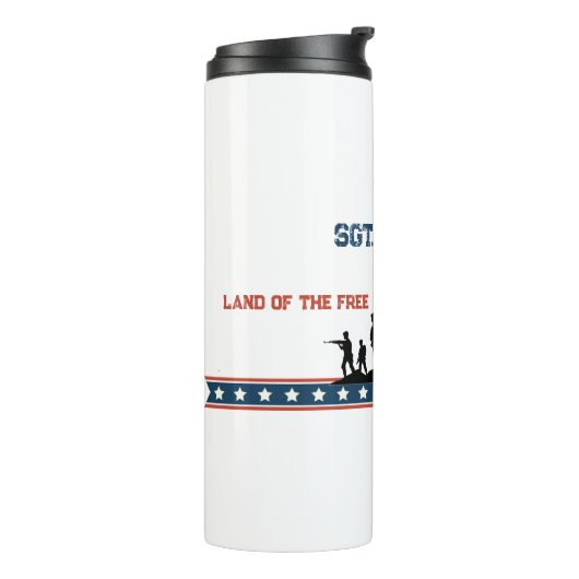 Gepersonaliseerde Veteranendag | Aangepaste naam m Thermosbeker (Gedraaid links)