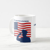 Gepersonaliseerde Veterans Day Mok Custom Name Mil (Voorkant links)