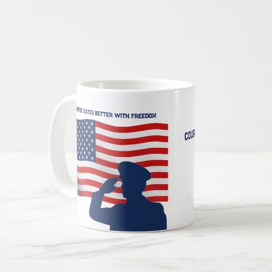 Gepersonaliseerde Veterans Day Mok Custom Name Mil (Voorkant links)