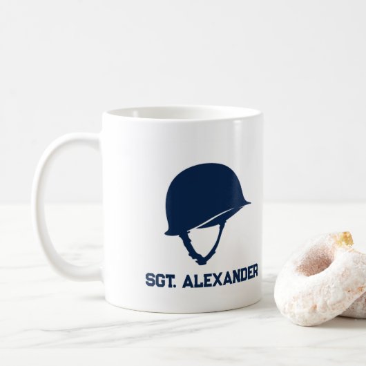 Gepersonaliseerde Veterans Day Mok Custom Name Mil (Met donut)