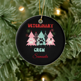 Gepersonaliseerde veterinaire bemanning Kerstversi Keramisch Ornament