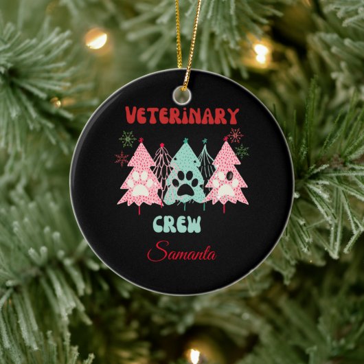 Gepersonaliseerde veterinaire bemanning Kerstversi Keramisch Ornament (Boom)