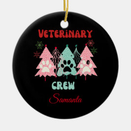 Gepersonaliseerde veterinaire bemanning Kerstversi Keramisch Ornament