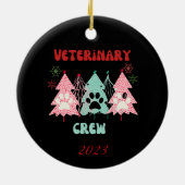 Gepersonaliseerde veterinaire bemanning Kerstversi Keramisch Ornament (Achterkant)