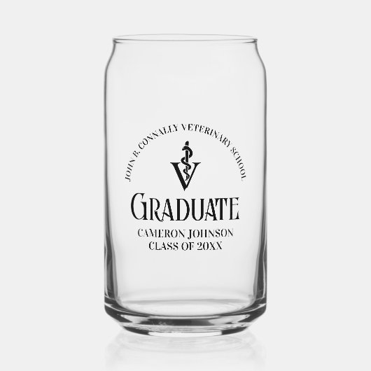 Gepersonaliseerde Veterinaire School Afstuderen Blikvorm Glas (Voorkant)