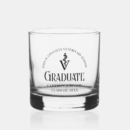 Gepersonaliseerde Veterinaire School Afstuderen Whisky Glas