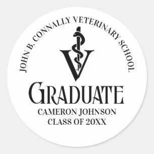 Gepersonaliseerde Veterinaire School Graduation Pa Ronde Sticker