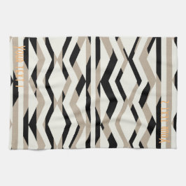 Gepersonaliseerde Vetgedrukte Geometrische Patroon Theedoek