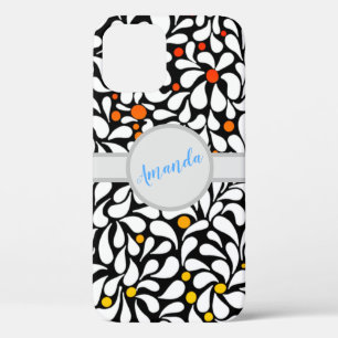 Gepersonaliseerde Vette moderne bloemen warme ombr Case-Mate iPhone Case
