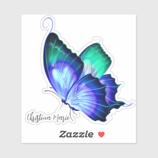 Gepersonaliseerde Vibrant Butterfly Sticker (Vel)