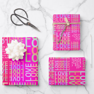 Gepersonaliseerde Vibrant en Hot Pink voor altijd  Inpakpapier Vel