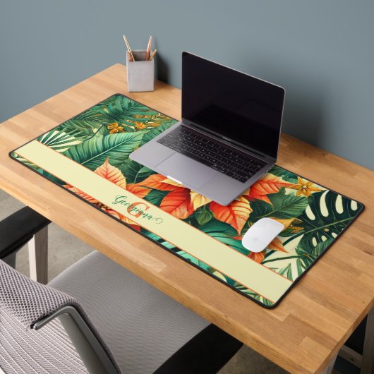 Gepersonaliseerde Vibrant Tropical Christmas Poins Bureaumat (Kantoor 2)