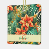 Gepersonaliseerde Vibrant Tropical Christmas Poins Keramisch Ornament (Links)