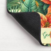 Gepersonaliseerde Vibrant Tropical Christmas Poins Muismat (Hoek)