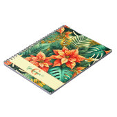 Gepersonaliseerde Vibrant Tropical Christmas Poins Notitieboek (Linkerzijde)