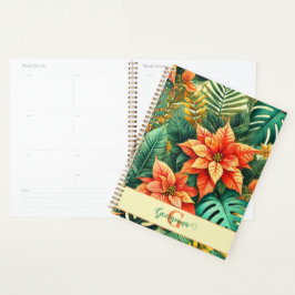Gepersonaliseerde Vibrant Tropical Christmas Poins Planner