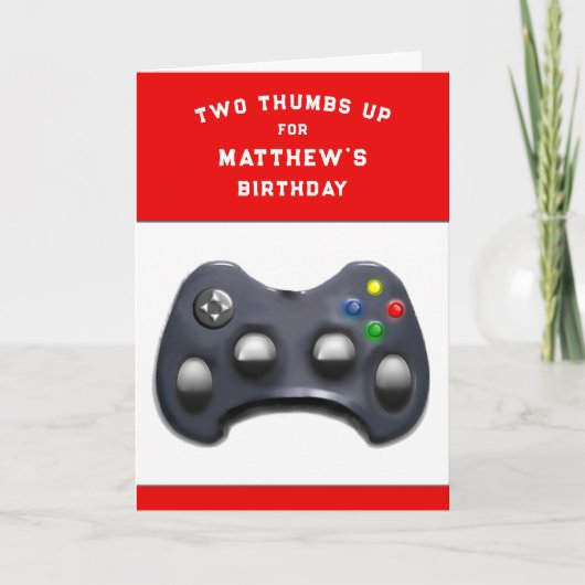 gepersonaliseerde videogamer Birthday Kaart (Voorkant)
