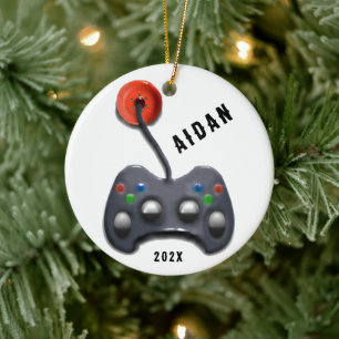 gepersonaliseerde videogamer keramisch ornament