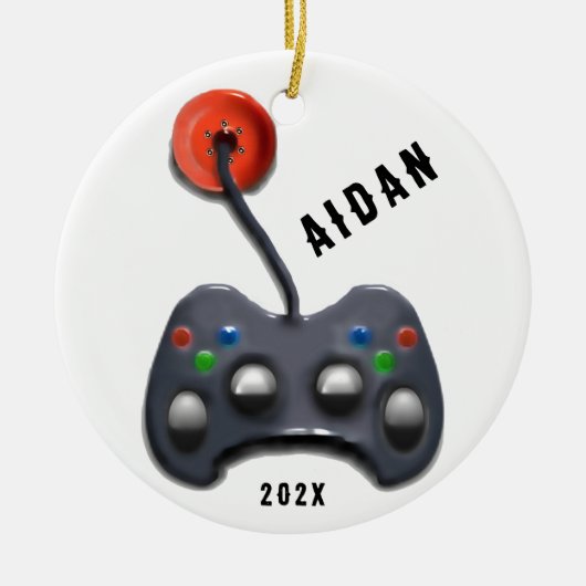 gepersonaliseerde videogamer keramisch ornament (Voorkant)
