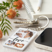 Gepersonaliseerde Vier Foto Aangepaste Collage Tek Sleutelhanger (Voorkant Rechts)