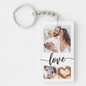 Gepersonaliseerde Vier Foto Aangepaste Collage Tek Sleutelhanger (Voorkant)