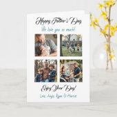 Gepersonaliseerde vier foto template Vaderdag Kaart (Gele Bloem)