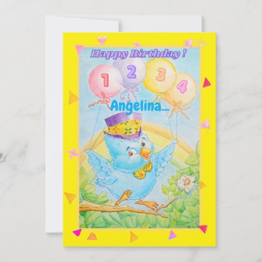 Gepersonaliseerde vier jaar oude verjaardag wenska (Voorkant)