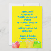 Gepersonaliseerde vier jaar oude verjaardag wenska (Achterkant)