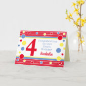 Gepersonaliseerde vierde verjaardag Kaart! Kaart (Gele Bloem)