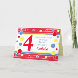 Gepersonaliseerde vierde verjaardag Kaart! Kaart