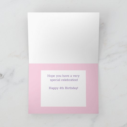 Gepersonaliseerde vierde verjaardag Kaart! Kaart (Binnen)