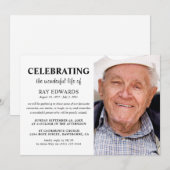 Gepersonaliseerde viering van het leven begrafenis kaart (Voorkant / Achterkant)