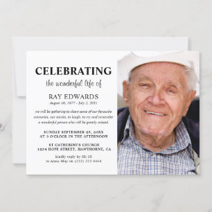 Gepersonaliseerde viering van het leven begrafenis kaart