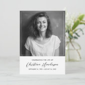 Gepersonaliseerde viering van het leven Foto Begra Kaart (Staand voorkant)