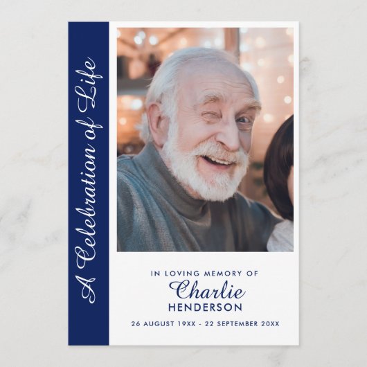 Gepersonaliseerde viering van het leven Foto Memor Programmakaart (Voorkant)