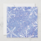 Gepersonaliseerde Vierkante Blauwe Sneeuwvlok Kers Feestdagenkaart (Achterkant)