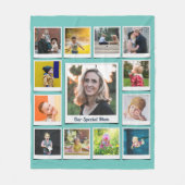 Gepersonaliseerde vierkante foto collage familie B Fleece Deken (Voorkant)